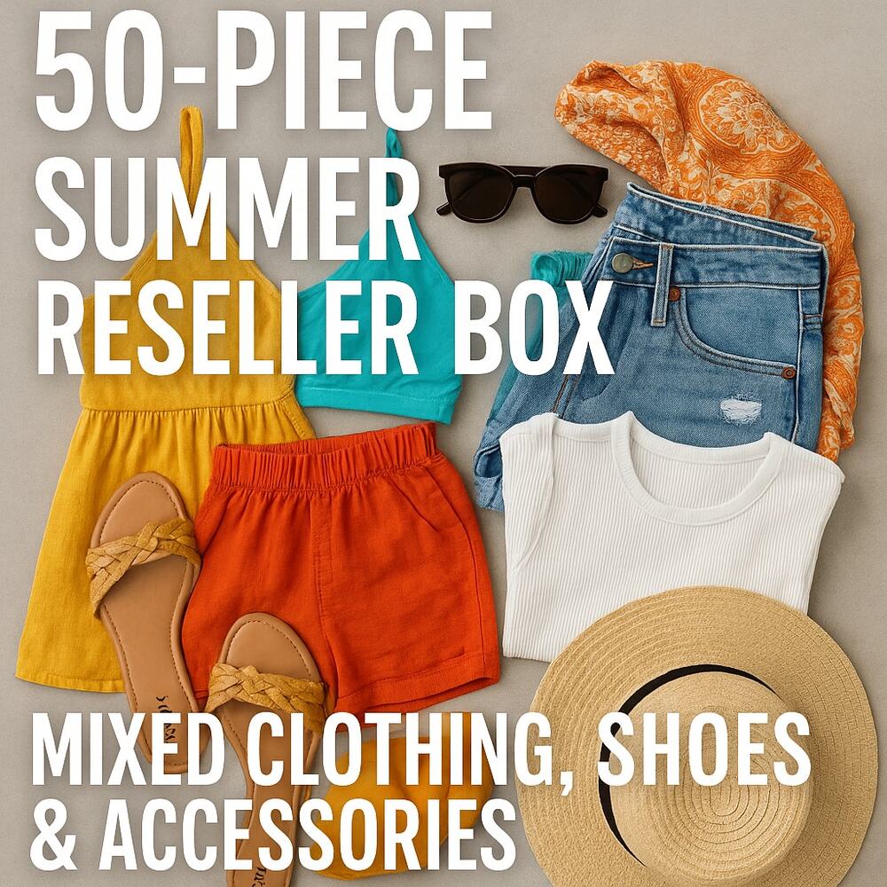 50-PC Summer Fashion Lot – NWOT & GUC – Lucky Brand, Sandals, Swim + More